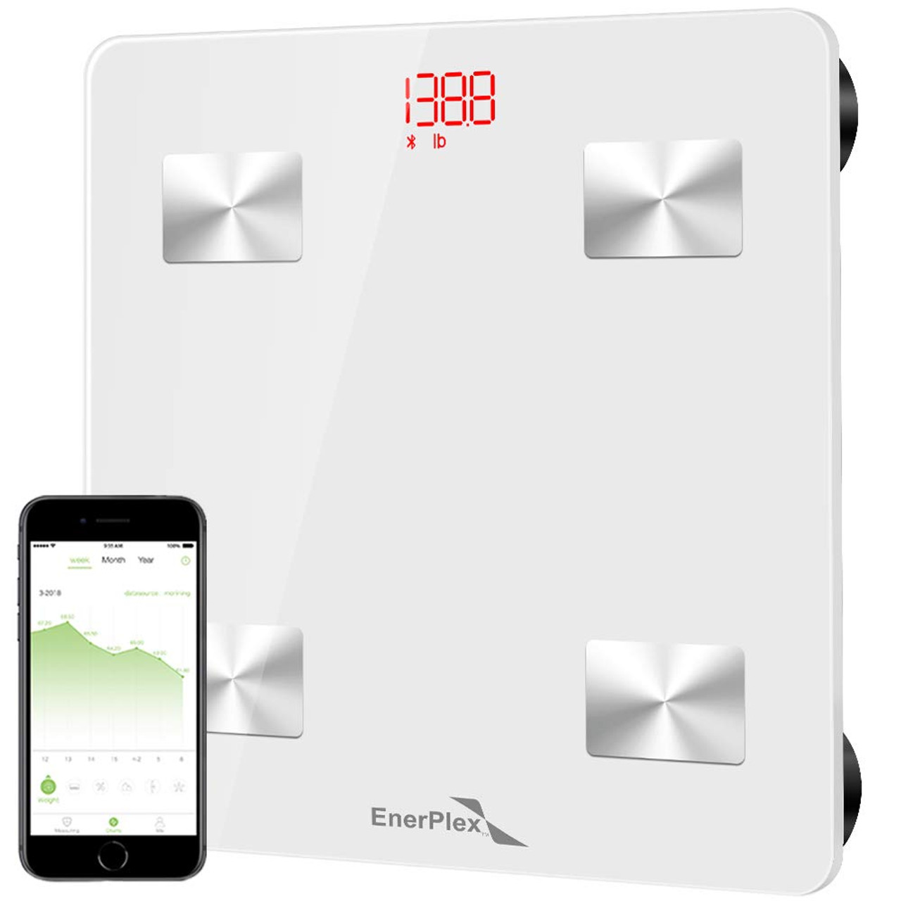 Bluetooth Body Fat Scale, Digital Weight Scale Bathroom Smart Body  Composition Analyzer with Smartphone APP, 396 lbs 