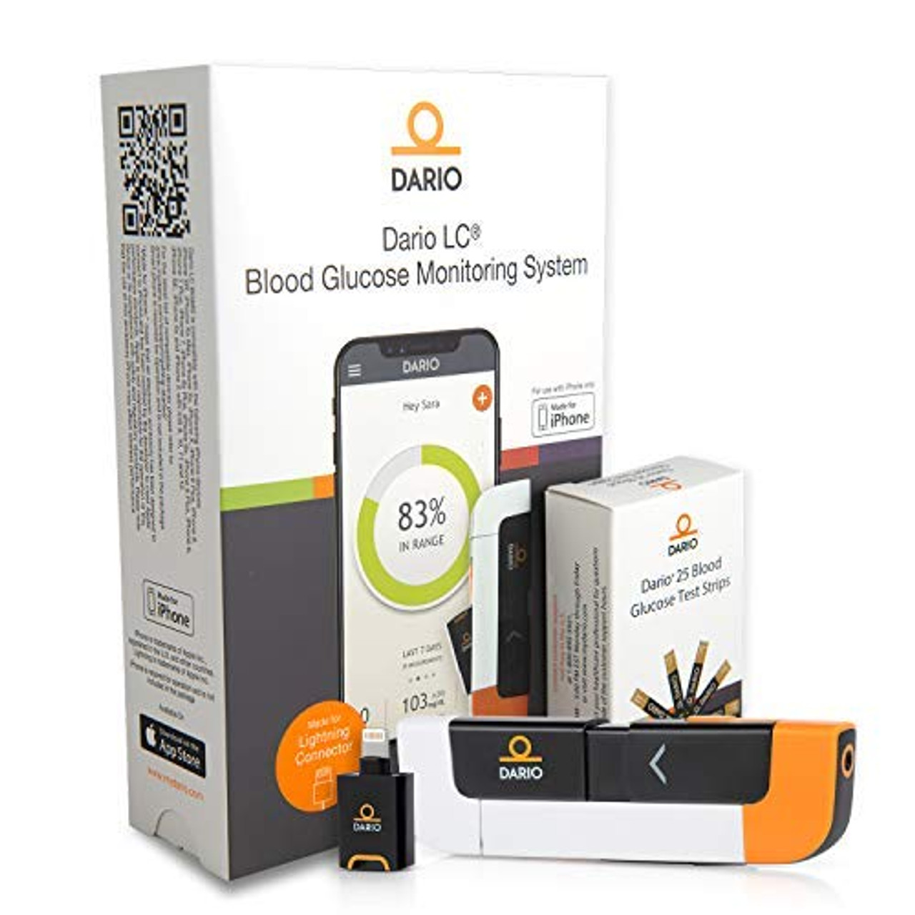 DARIO Blood Glucose Monitor Kit Test Your Blood Sugar Levels and Estimate  A1c After 3m. Kit