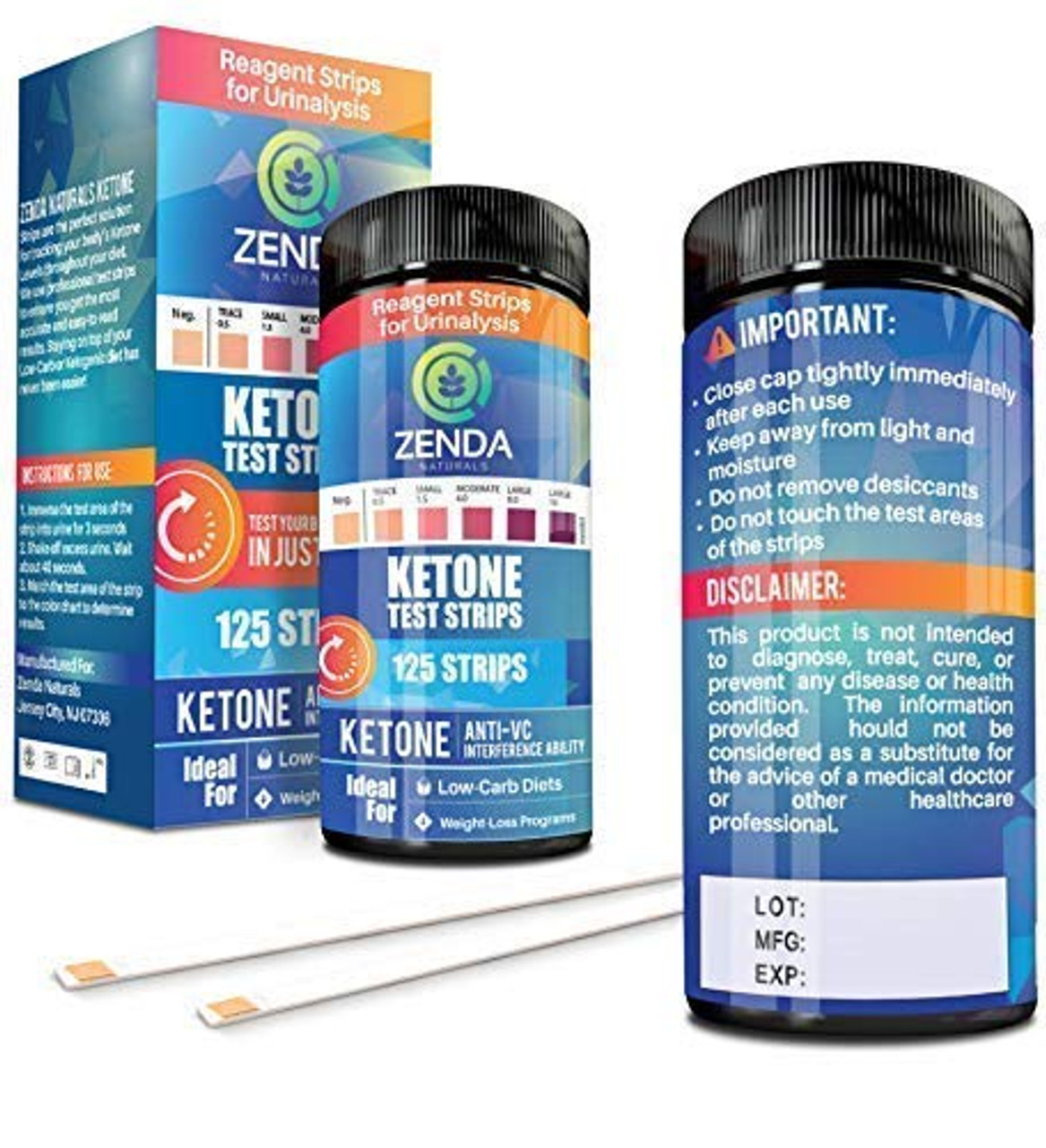 Ketone Strips - Perfect Ketogenic Supplement to Measure Ketones in Urine &  Monitor Ketosis for Keto Diet, 125 Urinalysis Test Strips