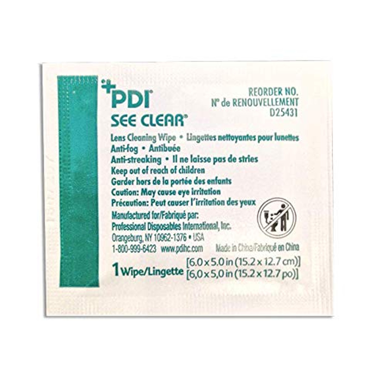 Pdi See Clear Eye Glass Cleaning Wipes 120 Per Box