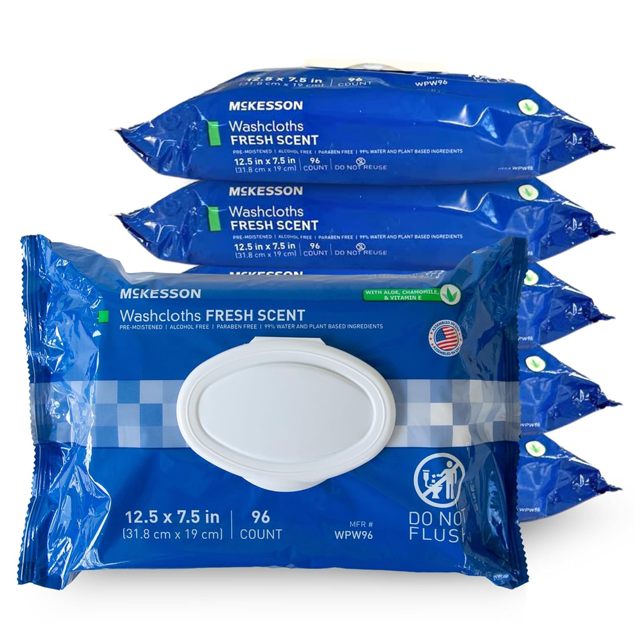McKesson Washcloth Wipes, Scented - 6 Pack, 576 Washcloths