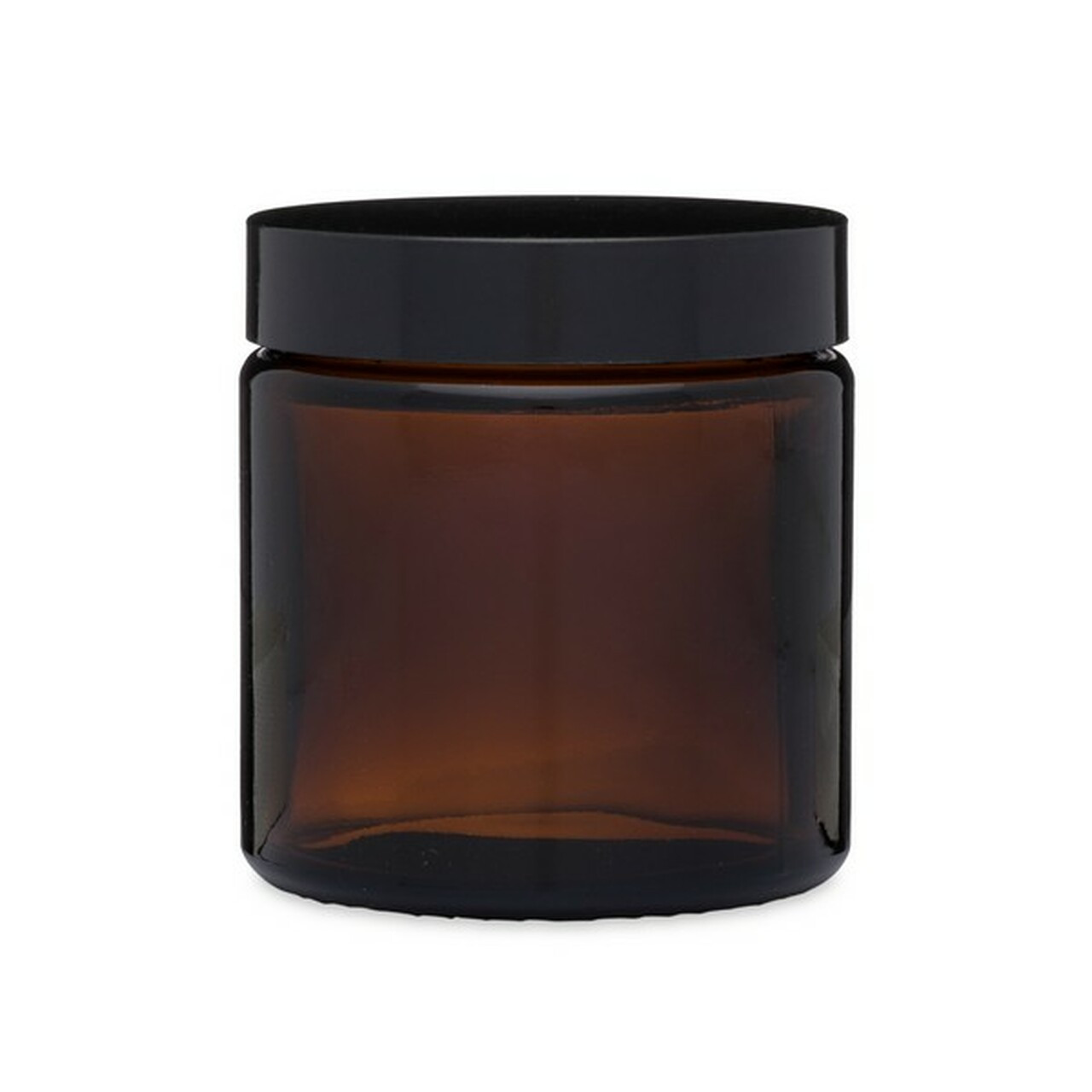 Clear Straight-Sided Glass Jars - 8 oz, Black Metal Cap S-17983M