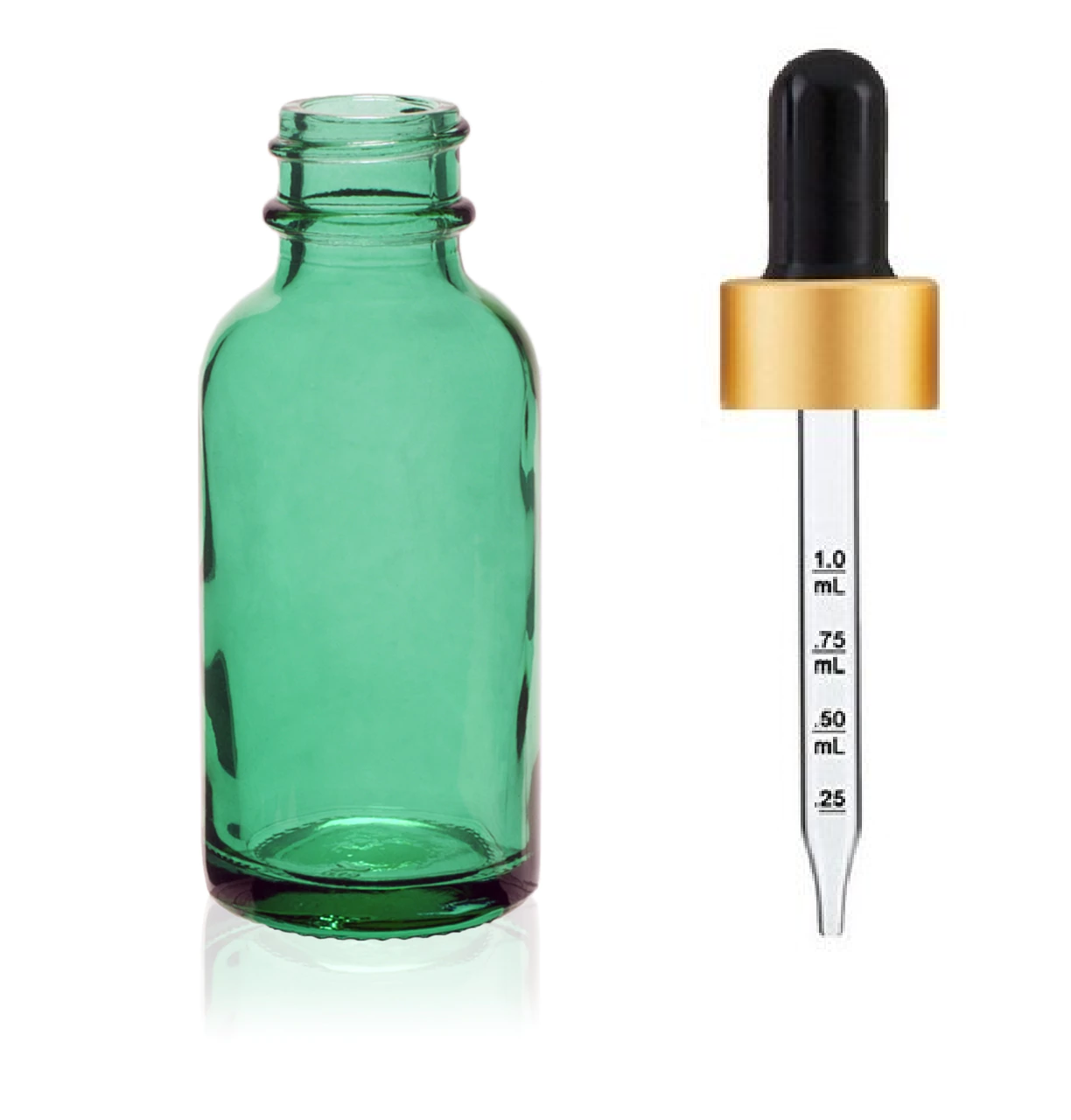 Download 2 Oz Caribbean Green Glass Bottle W Black Matte Gold Calibrated Glass Dropper