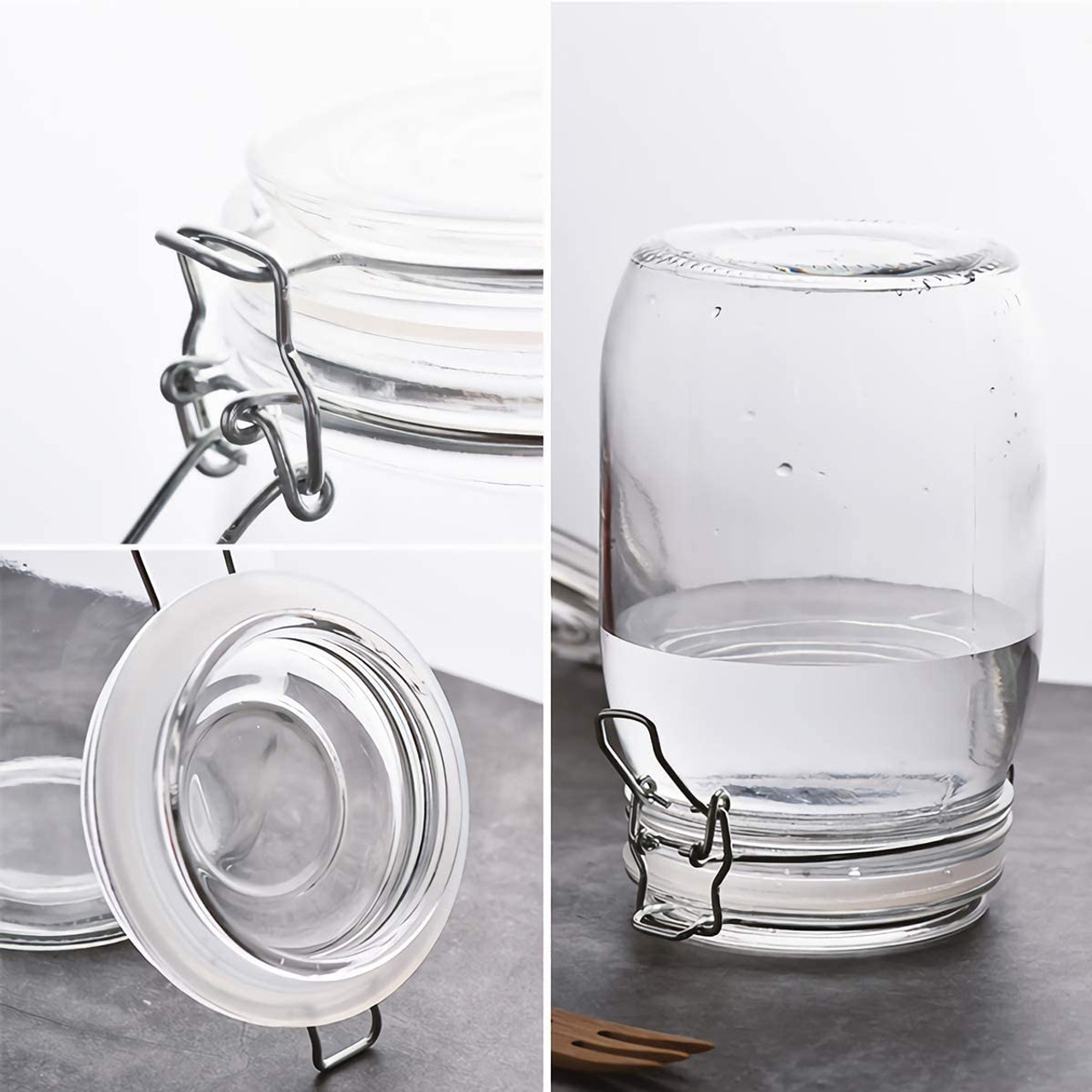50oz Airtight Glass Jars with Lids, CHEFSTORY 3 PCS Food Storage