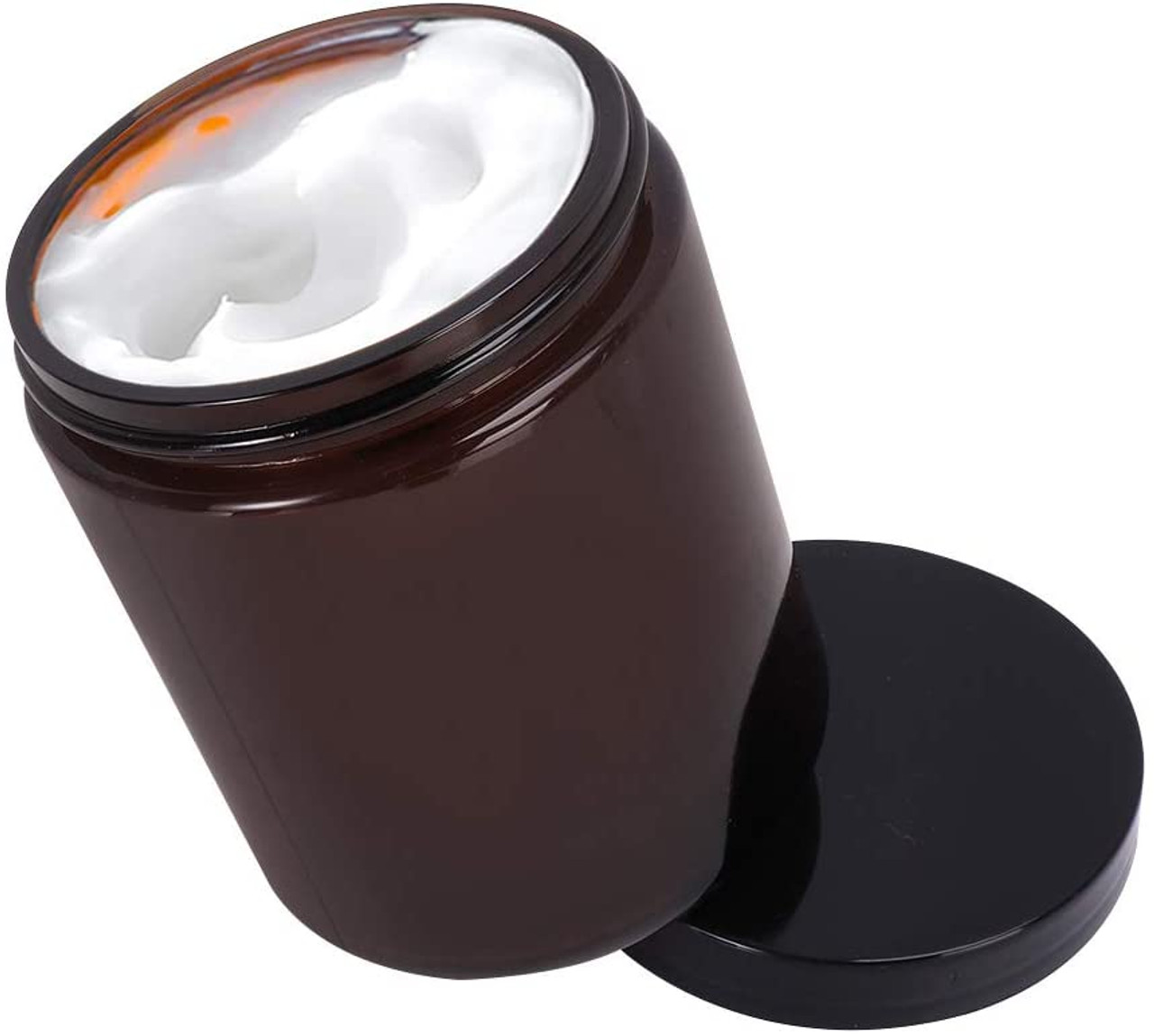 Short 8 oz Glass Jar with Matte Black Lid