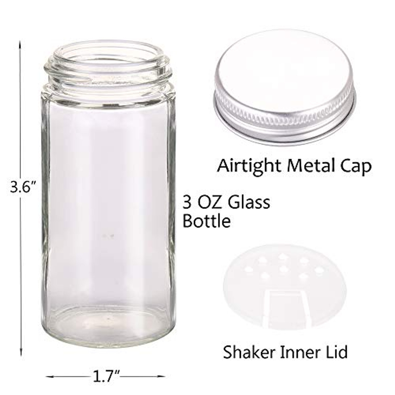 3 oz. Round Spice Bottle with White Lid