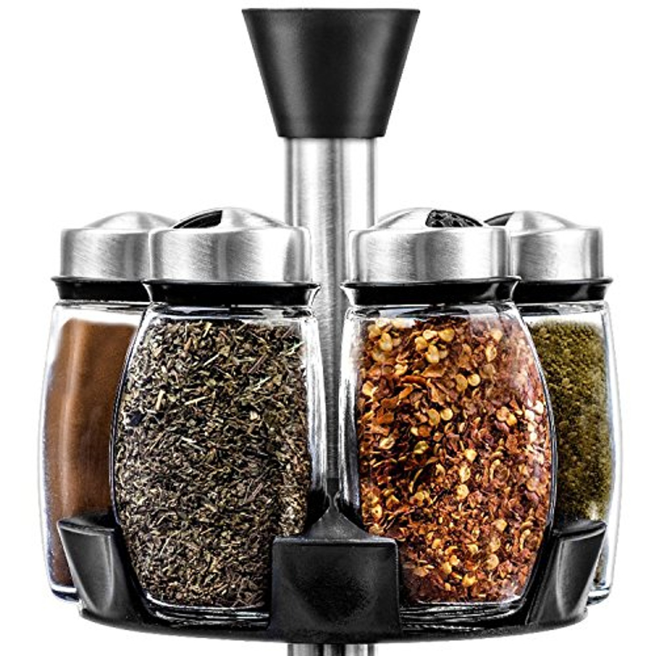 Belwares Revolving Spice Rack Organizer - Spinning Countertop Herb and  Spice Organizer with 12 Glass Jar Bottles and Labels (Spices Not Included)