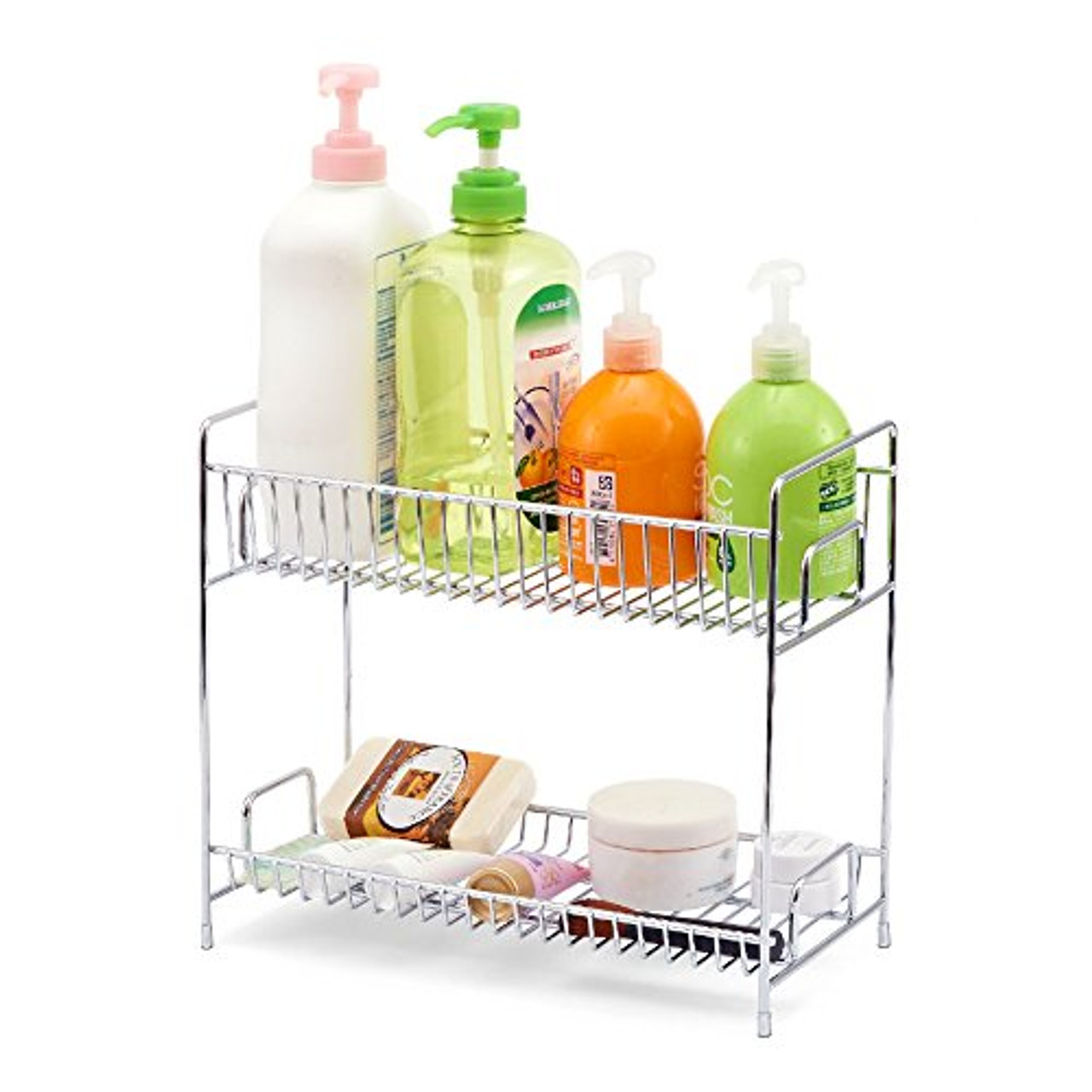 2 Tier Standing Spice Rack Kitchen Bathroom Countertop Storage