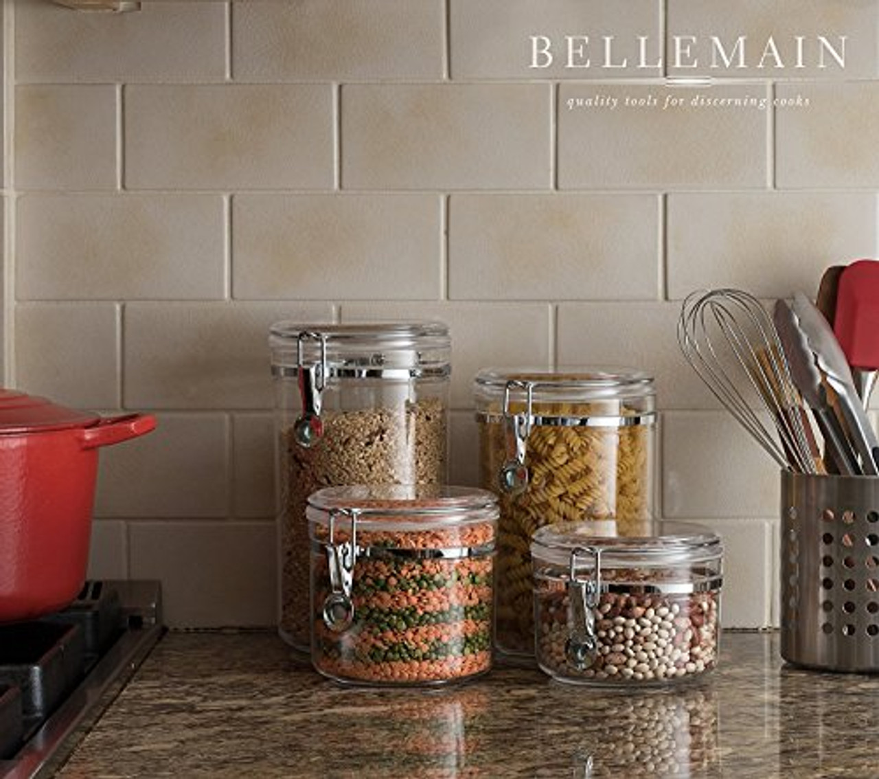 Bellemain 4 Piece Airtight Acrylic Canister Set, Food Storage