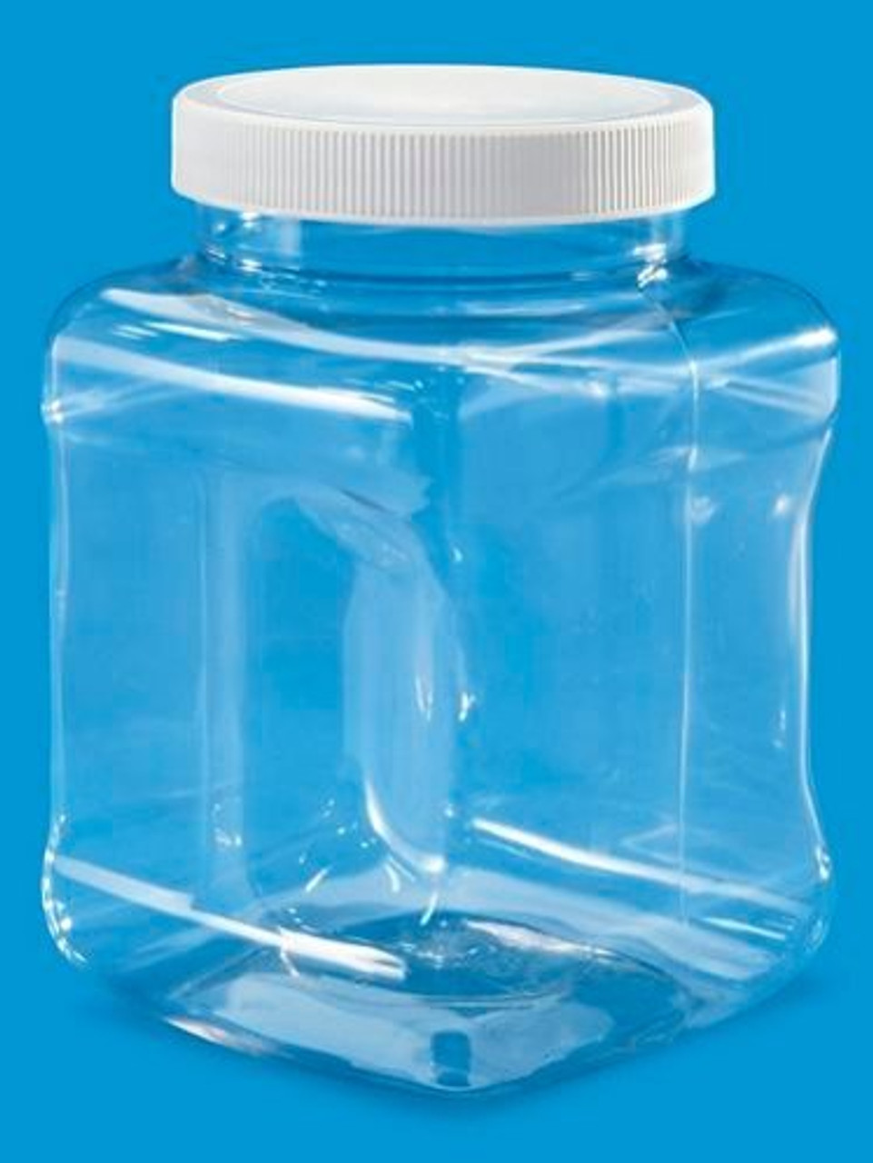  CSBD 1-Gallon Clear Plastic Jars With Ribbed Liner Screw On Lids,  BPA Free, PET Plastic, Made In USA, Bulk Storage Containers 2-Pack (1-Gallon  (Square)): Home & Kitchen