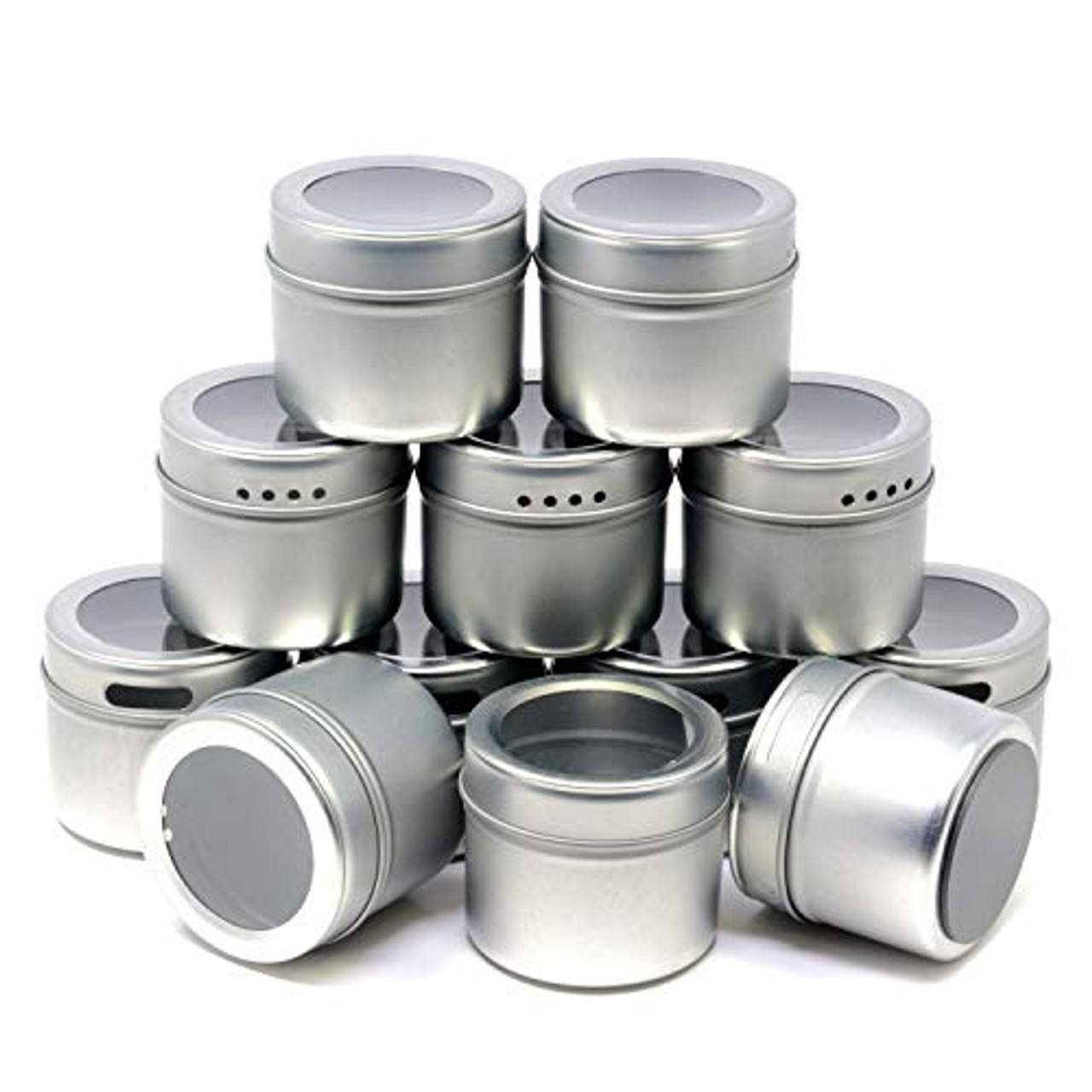 12 Magnetic Spice Tins 102 Clear Spice Labels 12 Storage Spice