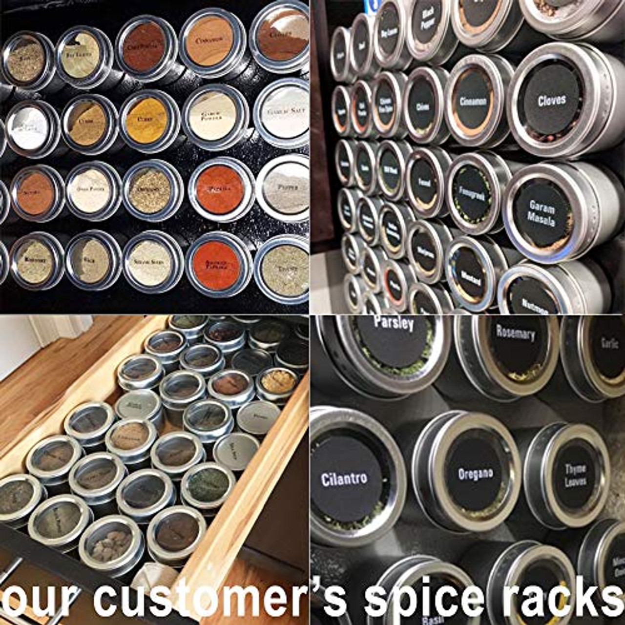 12 Magnetic Spice Tins and 2 Types of Spice Labels. 12 Storage