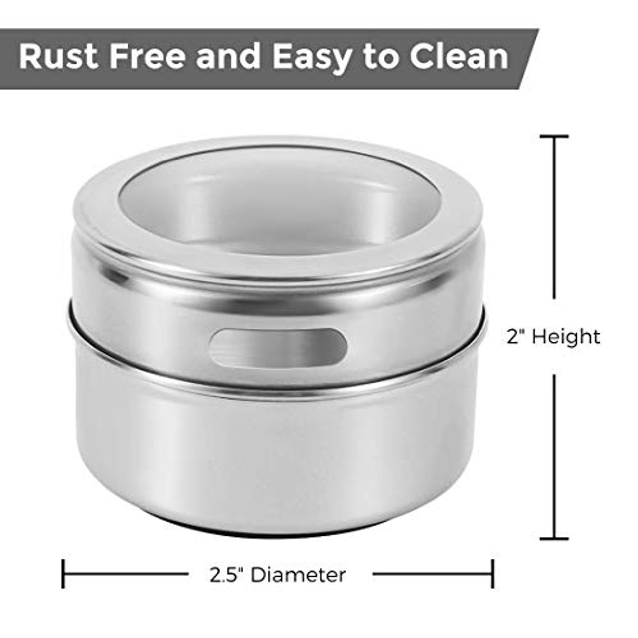 Magnetic Spice Tins 12pcs Stainless Steel Magnetic Spice Container