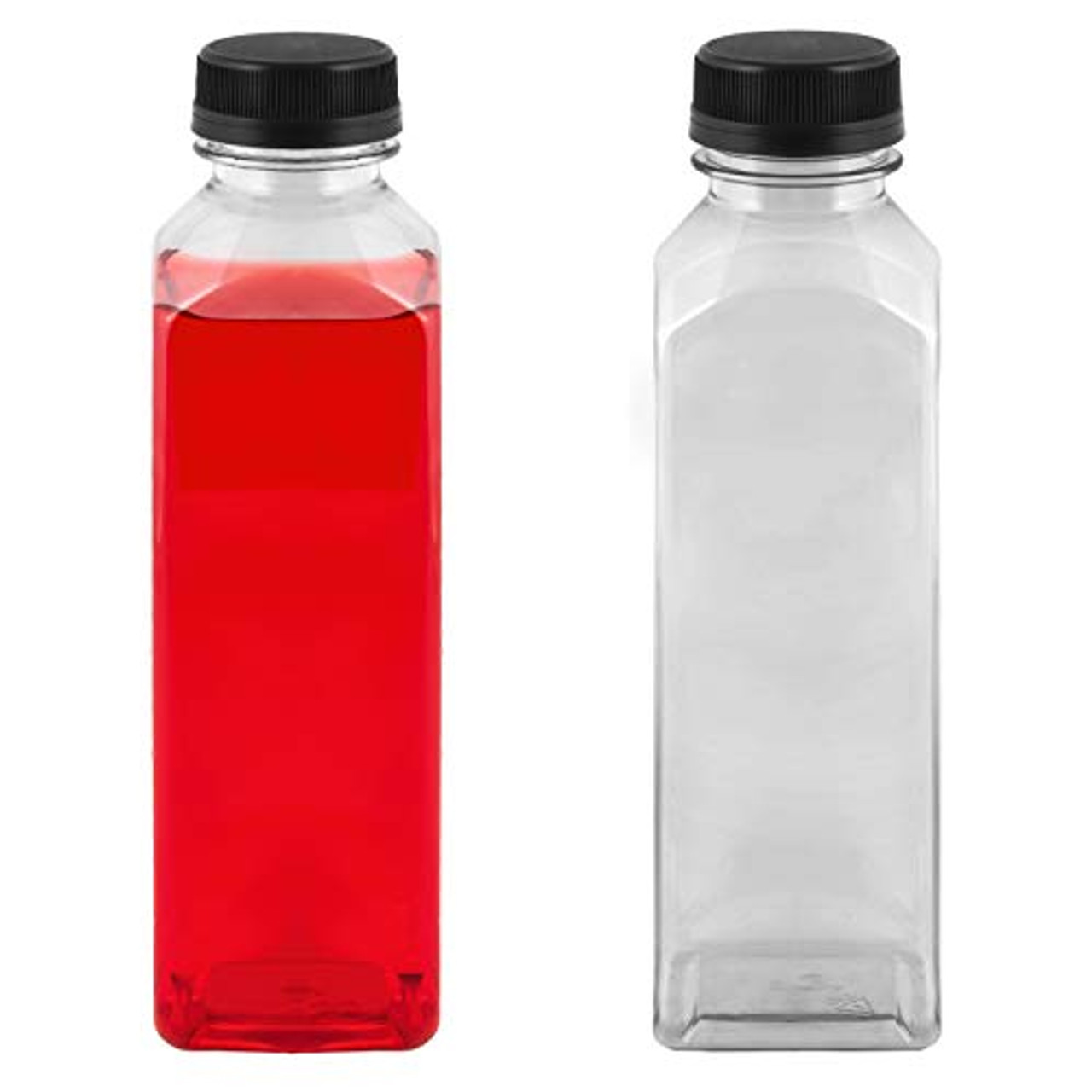  Disposable Plastic Juice Bottles-8 Oz with Lids, 24 Pack