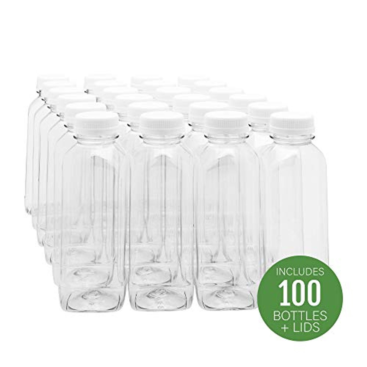 12 oz. Clear Plastic Bottle (Square) - 160/Bag