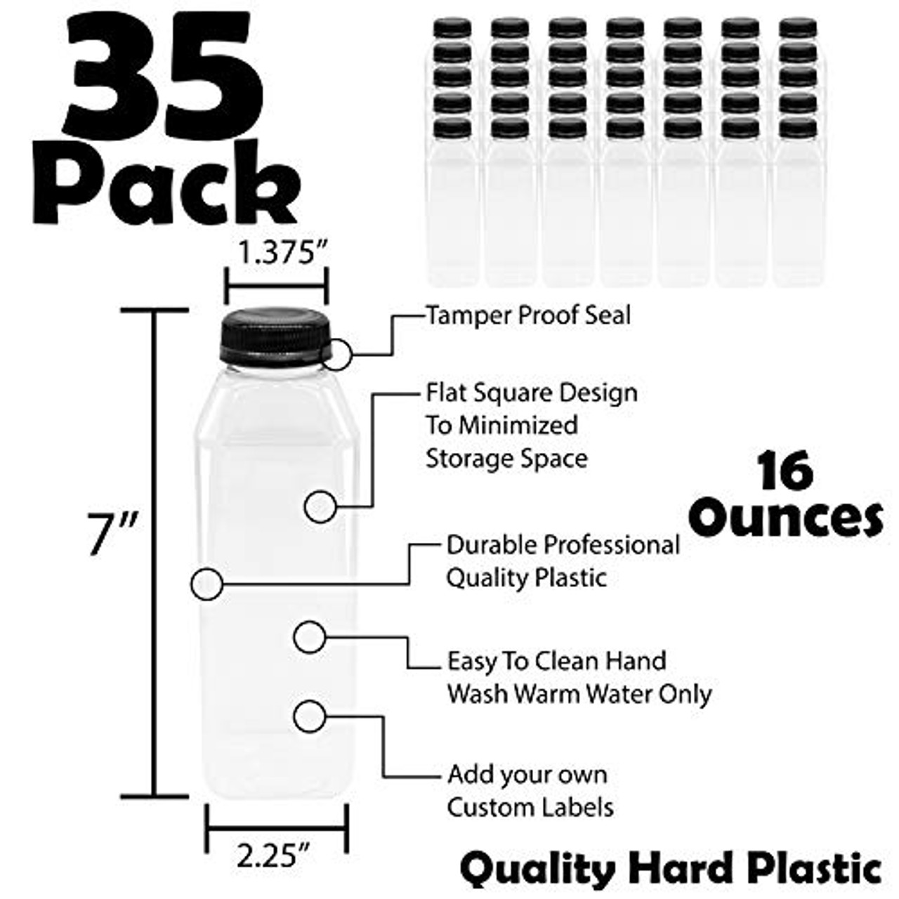 8 oz Clear PET Cylinder Bottles (Bulk) Caps Not Included