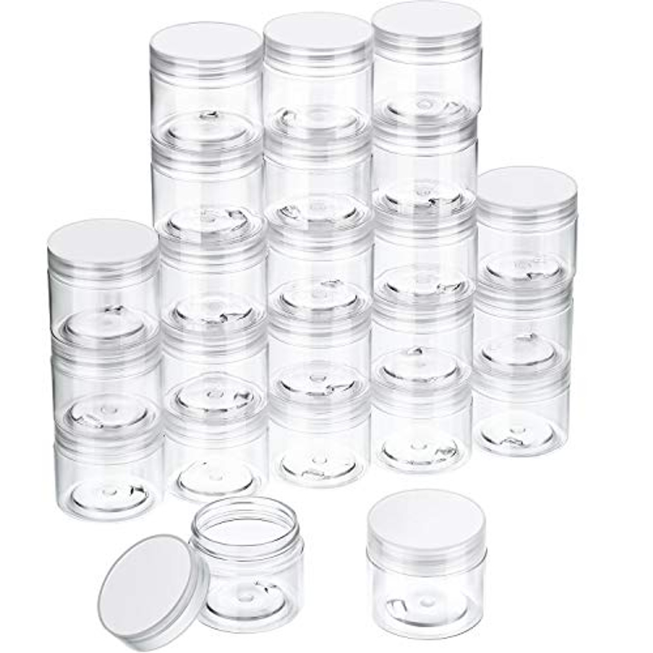 1oz 2oz 4oz Clear Plastic Containers Tubs with Attached Lids Food