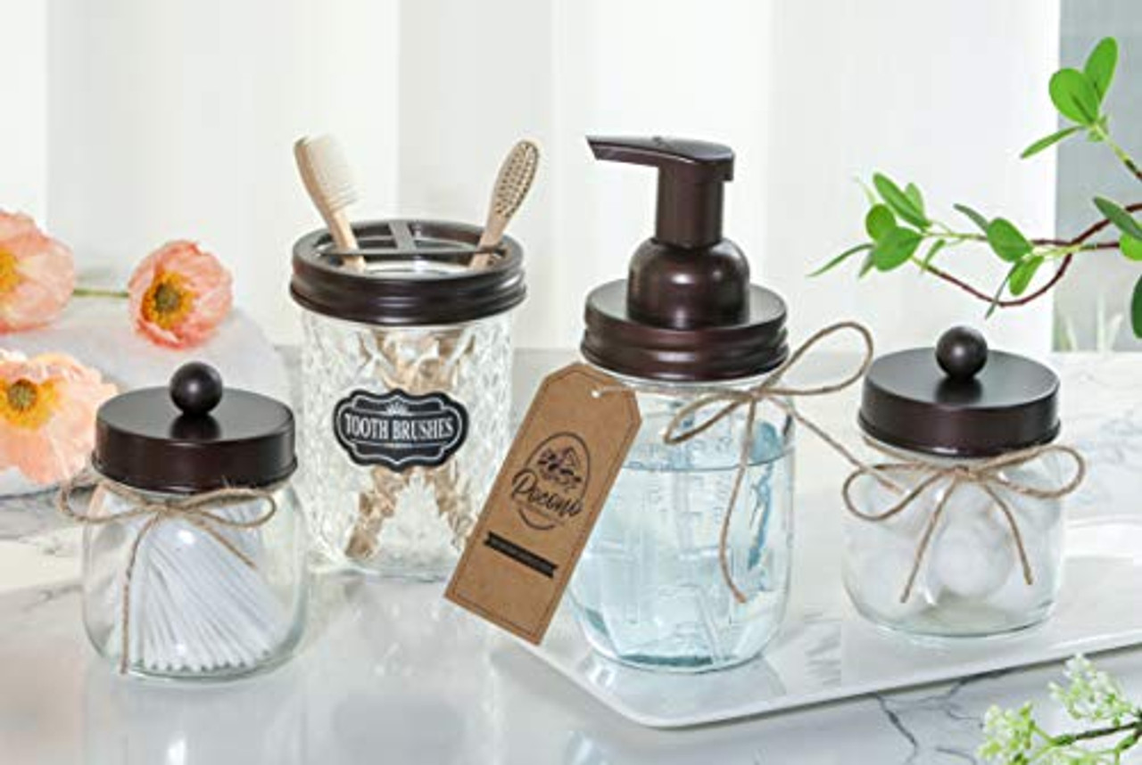Mason Jar Soap Dispenser & Scrub Brush Holder