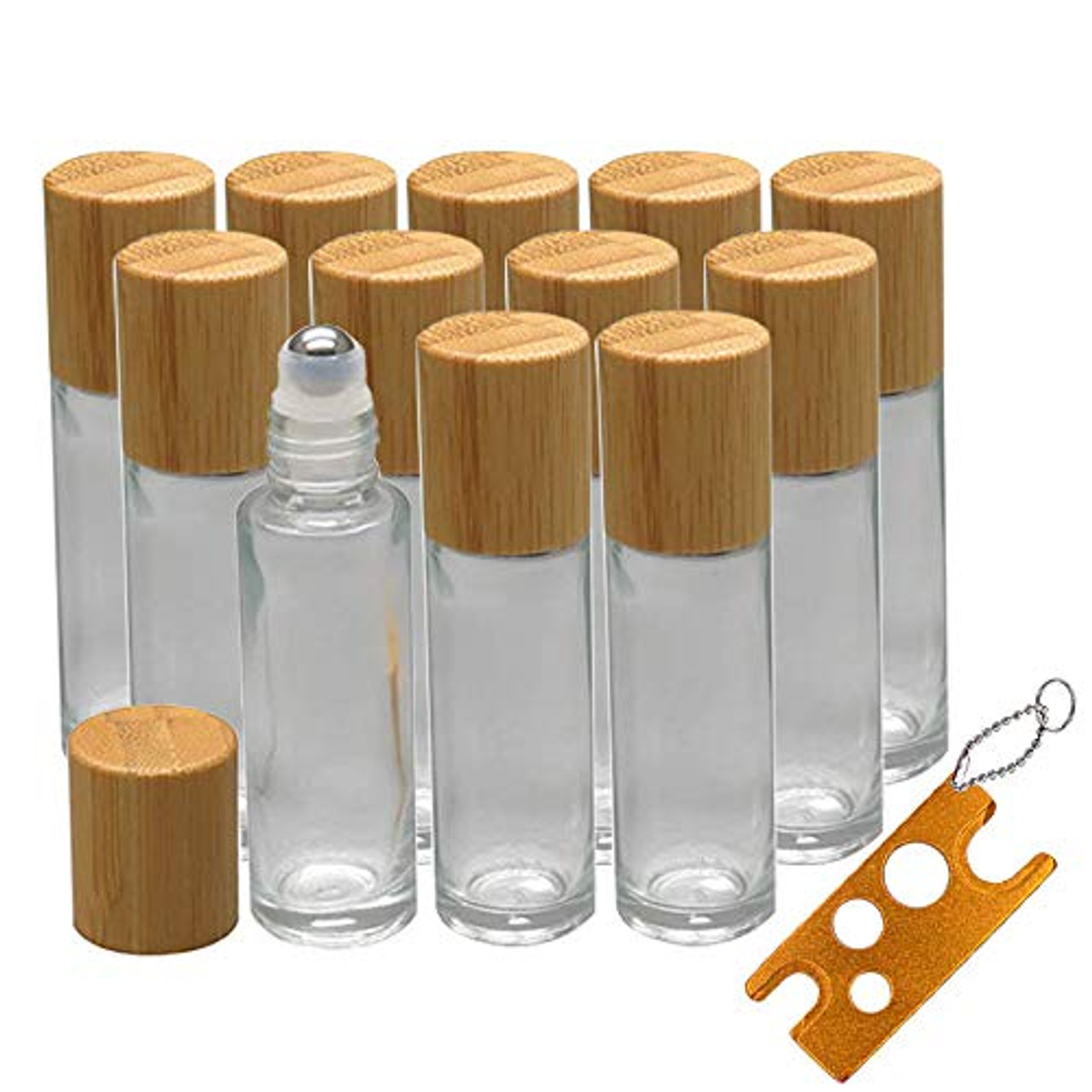 [ 12pcs Set ] Glass Cups with Bamboo Lids and Glass