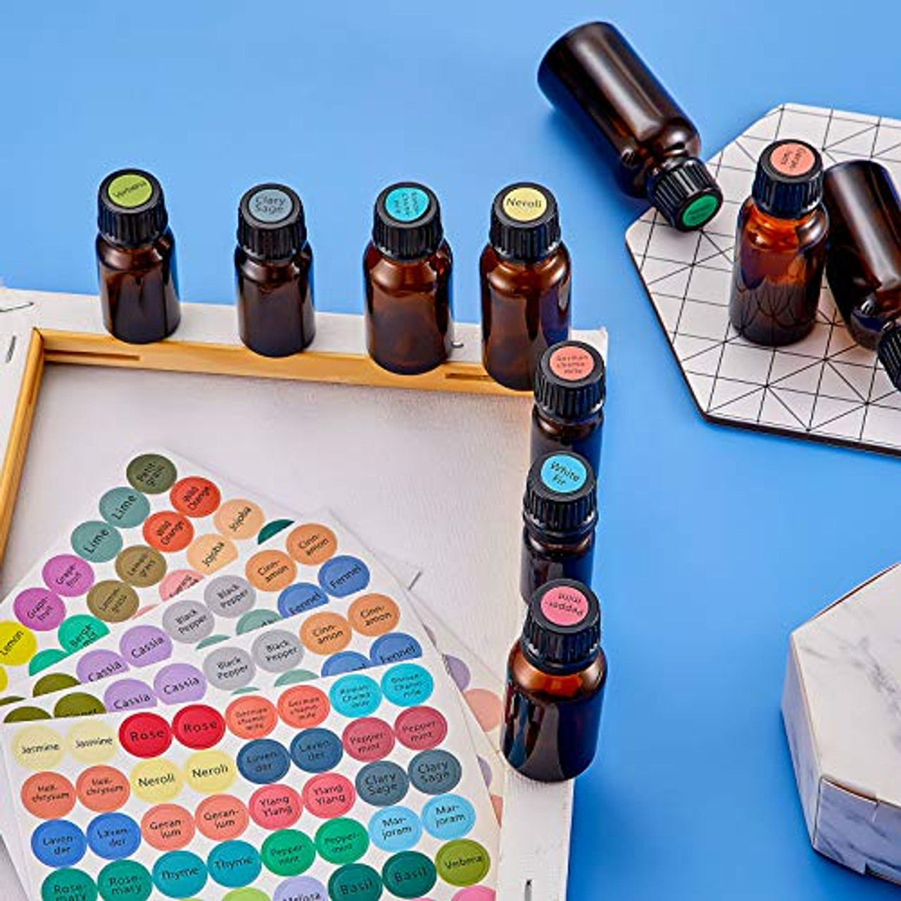 1920 Stickers 10 Sheets Essential Oils Labels Bottle Cap Stickers Lid Stickers for Rollerballs Bottles and Organizing Oils Proof Labels Stickers ...