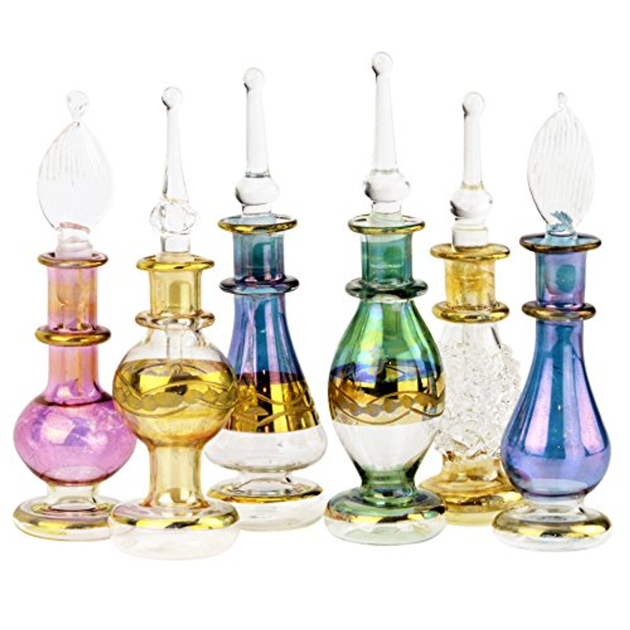 Glass Perfume Spray Bottle Vintage Golden Empty Perfume Atomizer