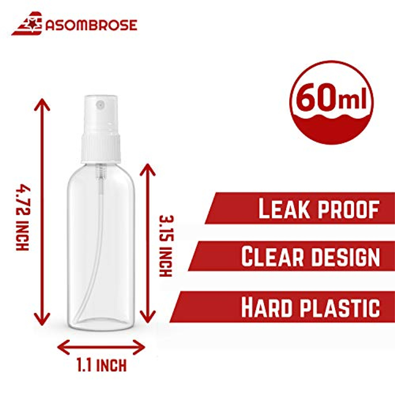2 oz Clear Plastic Bullet Bottle w/Fingertip Mist Sprayer Set/50 -  Warehouse Clearance