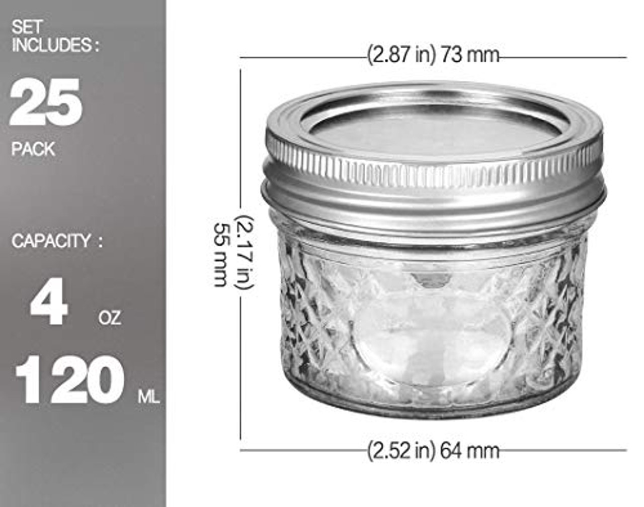 KAMOTA Mason Jars, 8 oz Glass Jars With Regular Lids and Bands, Ideal for  Jam, Honey, Wedding Favors, Shower Favors, DIY Spice Jars, 24 PACK, Extra  24