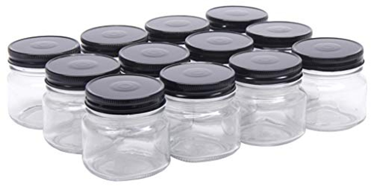 8 oz. Square Glass Mason Jars - CASE OF 12