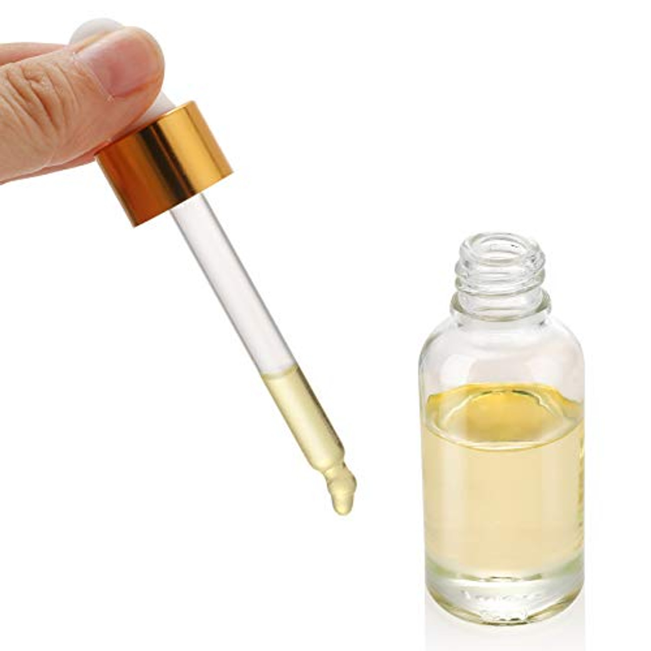 24pcs 5ml 10ml 15ml Amber Essential Oil Glass Bottles With Black Cap  Refillable Dropper Bottles for