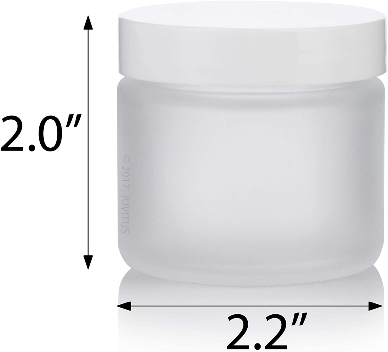 Clear Straight-Sided Glass Jars - 6 oz, White Plastic Cap