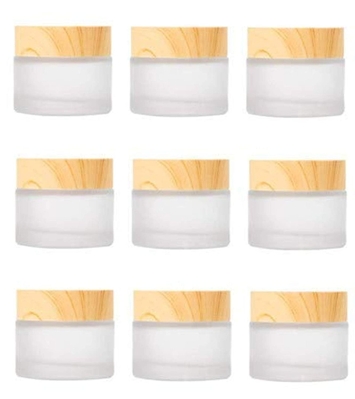 Download 10 Pack 15ml 15g Empty Jars Frosted Glass Cream Jar Bottle With Wood Grain Lid Makeup Cosmetic Containers