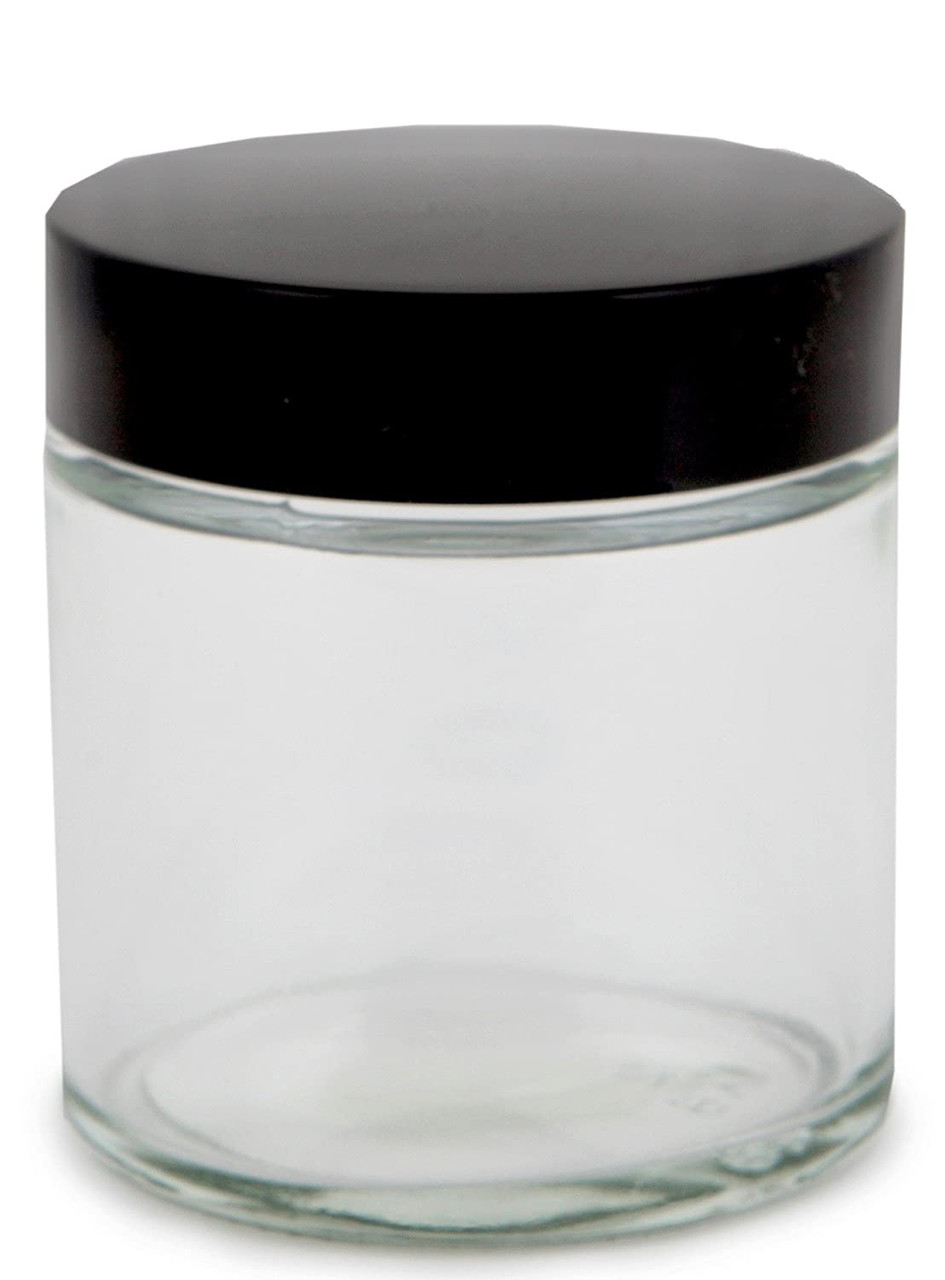 4oz Glass Jars with Lids(12 Pack), Round Glass Jars with Inner Liners and  Black Lids, Empty Cosmetic Containers for Creams, Powder