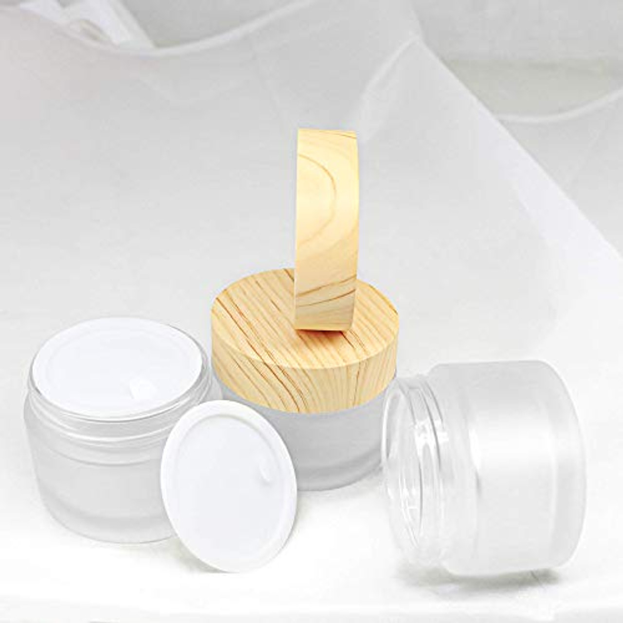 5oz Frost Empty Cosmetic Containers With Aluminium lids 150g Sample  Containers Cream Jars Cosmetic Packaging 20pcs