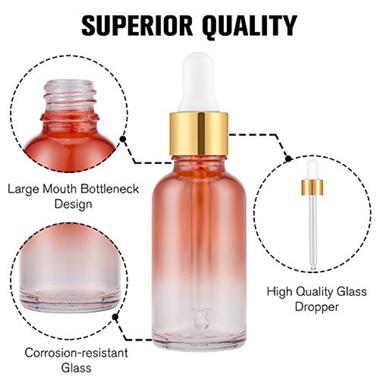 50ml Amber Glass Bottle with Glass Pipette, Tamper Evident, Eye Dropper