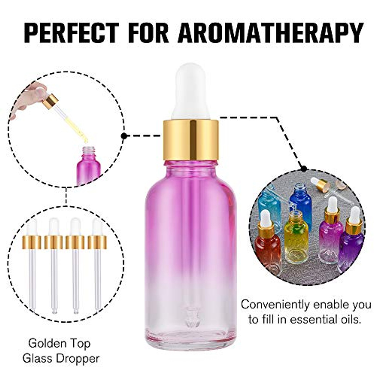 Essential Oil Dropper 2 Types Glass Liquid Droppers Fit for Essential Oils  Perfume 0.25 ml 0.50