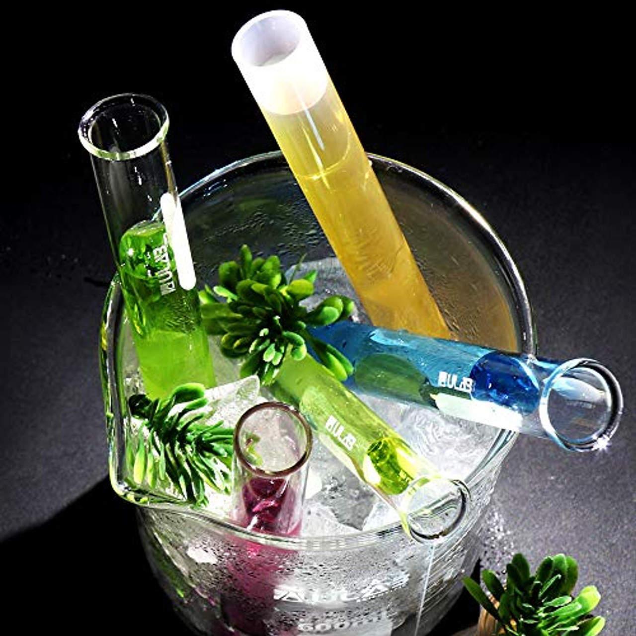 17' Frosted UV Reactive LV Leaf Pattern Beaker Style Glass Water