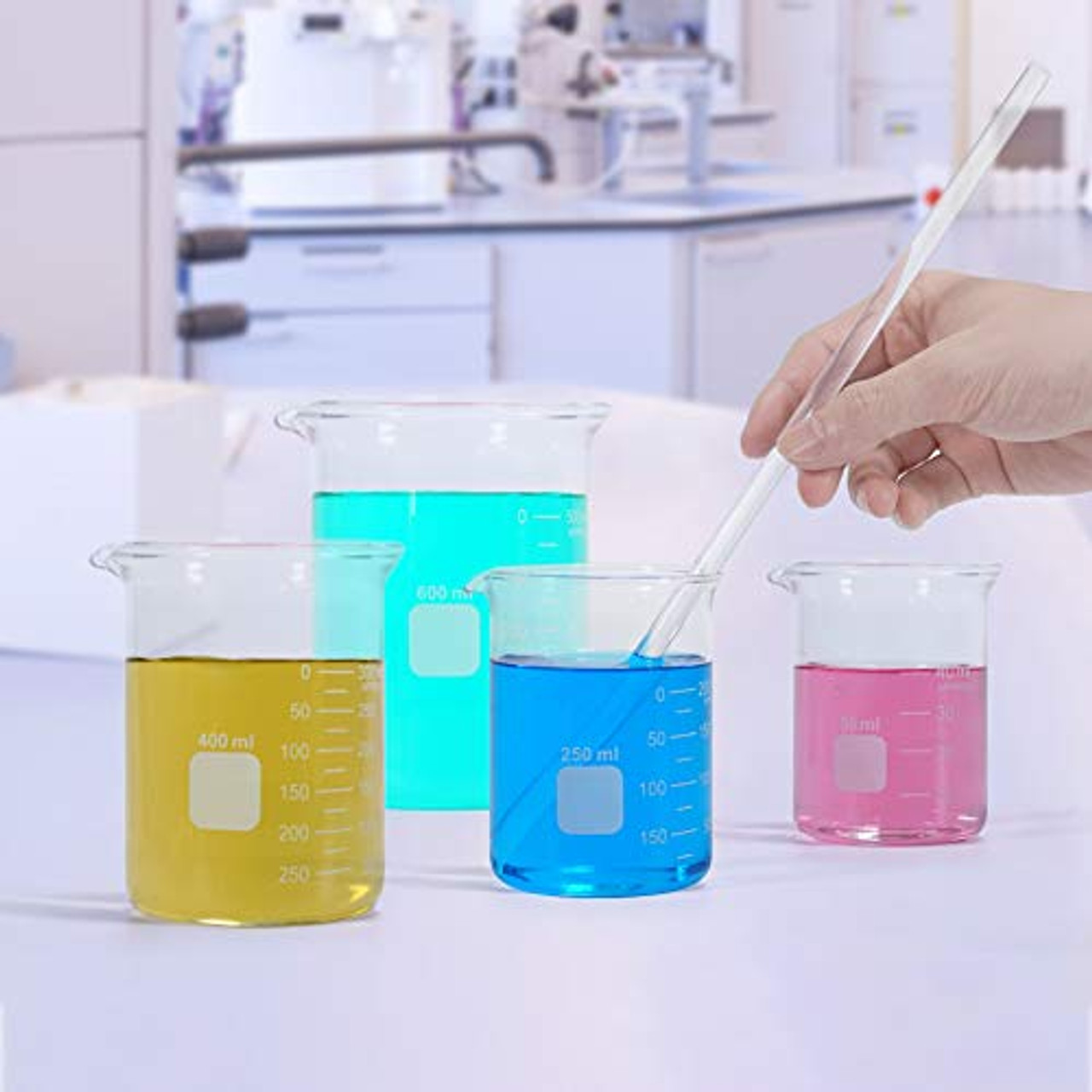 Kitchen Lab Plastic Graduated Scale Liquid Beaker Measuring Cup Tool Clear  600ml 