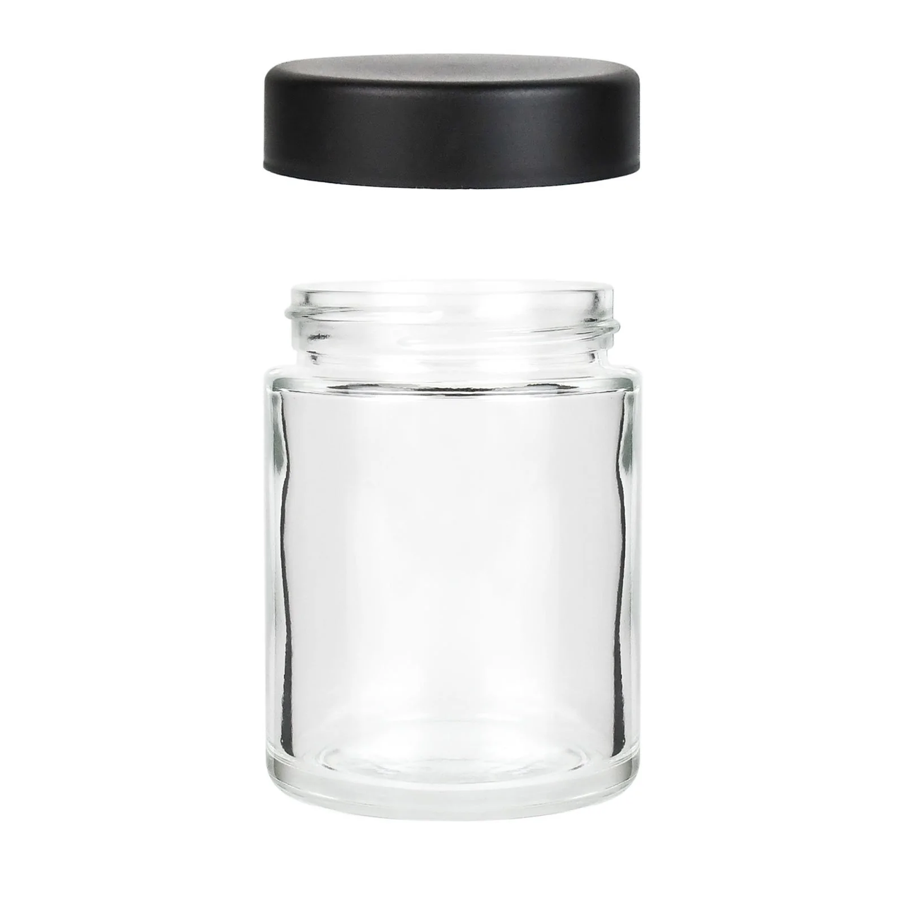 3oz Straight Sided Black Glass Jars 50mm - 100 Count with CRC Lids