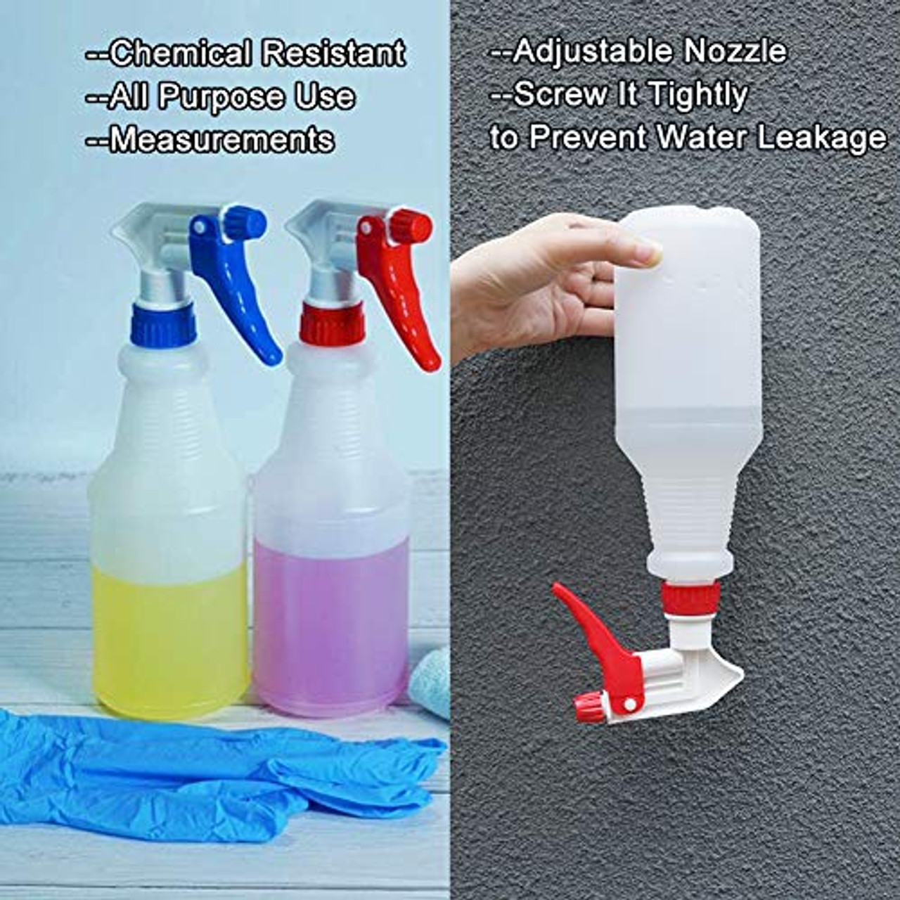 Cosywell Plastic Spray Bottles 750 ml Heavy Duty Spraying Bottle 2 Pack  Leak Proof Mist Water Bottle for Chemical and Cleaning Solutions  All-Purpose