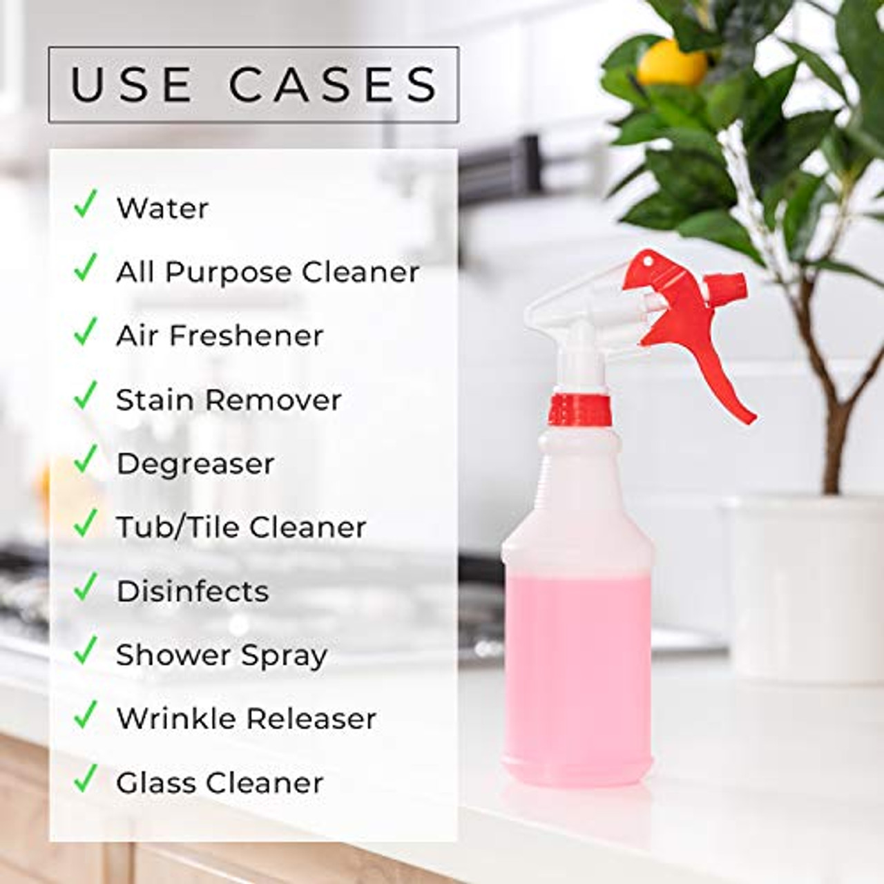 Uineko Plastic Spray Bottle (3 Pack 24 Oz 3 Colors) Heavy Duty All-Purpose  Empty Spraying Bottles Leak Proof Commercial Mist Water Bottle for Cleaning  Solutions Plants Pet with Adjustable Nozzle 24 Oz 3 Pack
