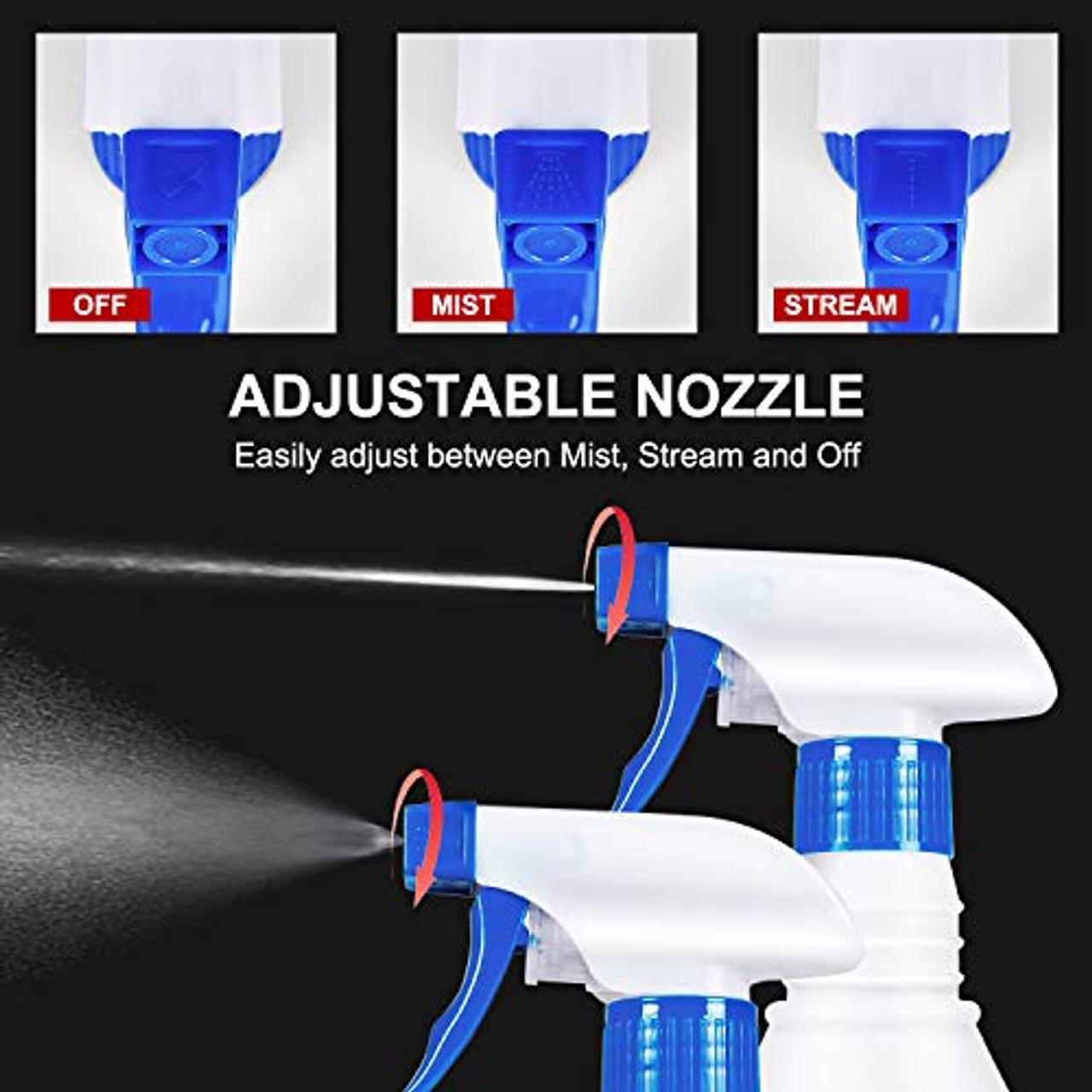 Airbee Plastic Spray Bottle (4 Pack, 24 Oz), Commercial Household Empty  Water Sprayer Cleaning Solutions, No Leak and Clog for Planting Pet with  Adjustable Nozzle and Measurements