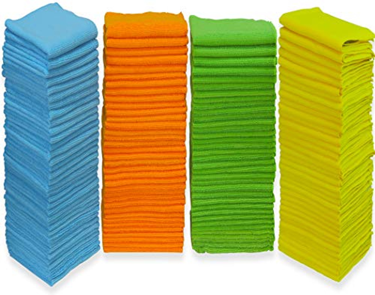 S&T INC. 923801 Microfiber Cleaning Cloths, Reusable and Lint-Free Towels  for Home, Kitchen and Auto, 100 Pack, Assorted