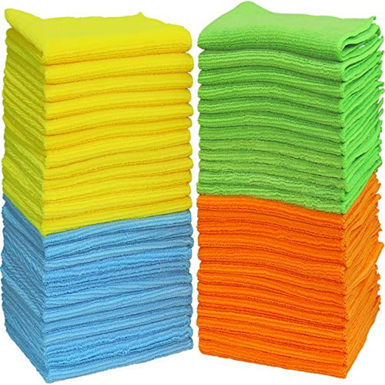 12x12 400GSM Microfiber Cleaning Cloth 6PCS 3 Colors(Green Blue Orange)  Reusable Wash Clothes for House Boat Car Window Cleaner 2PCS Screen Cloth  as Gift