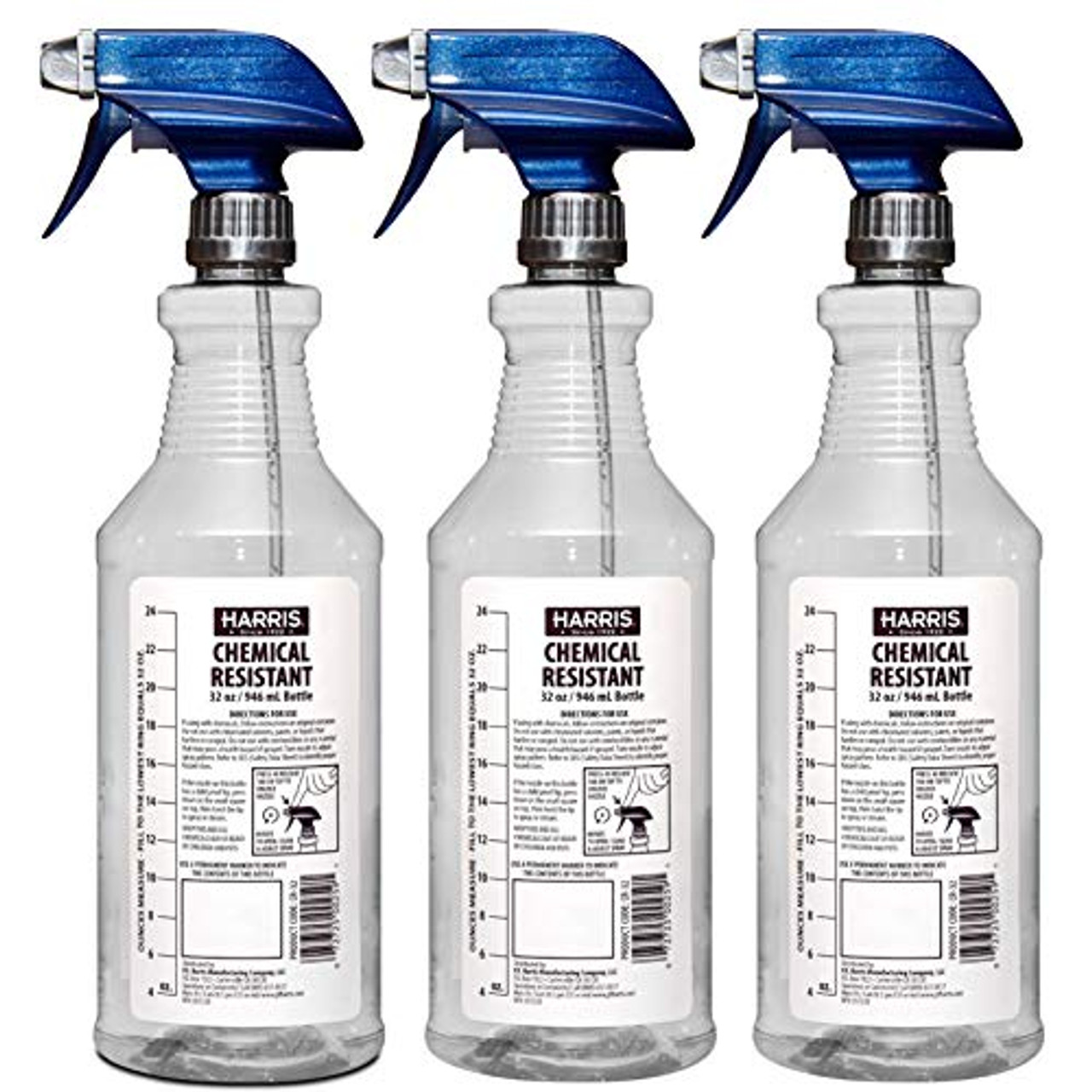 12-pack 32 Oz. Heavy Duty Chemical Resistant Spray Bottles for