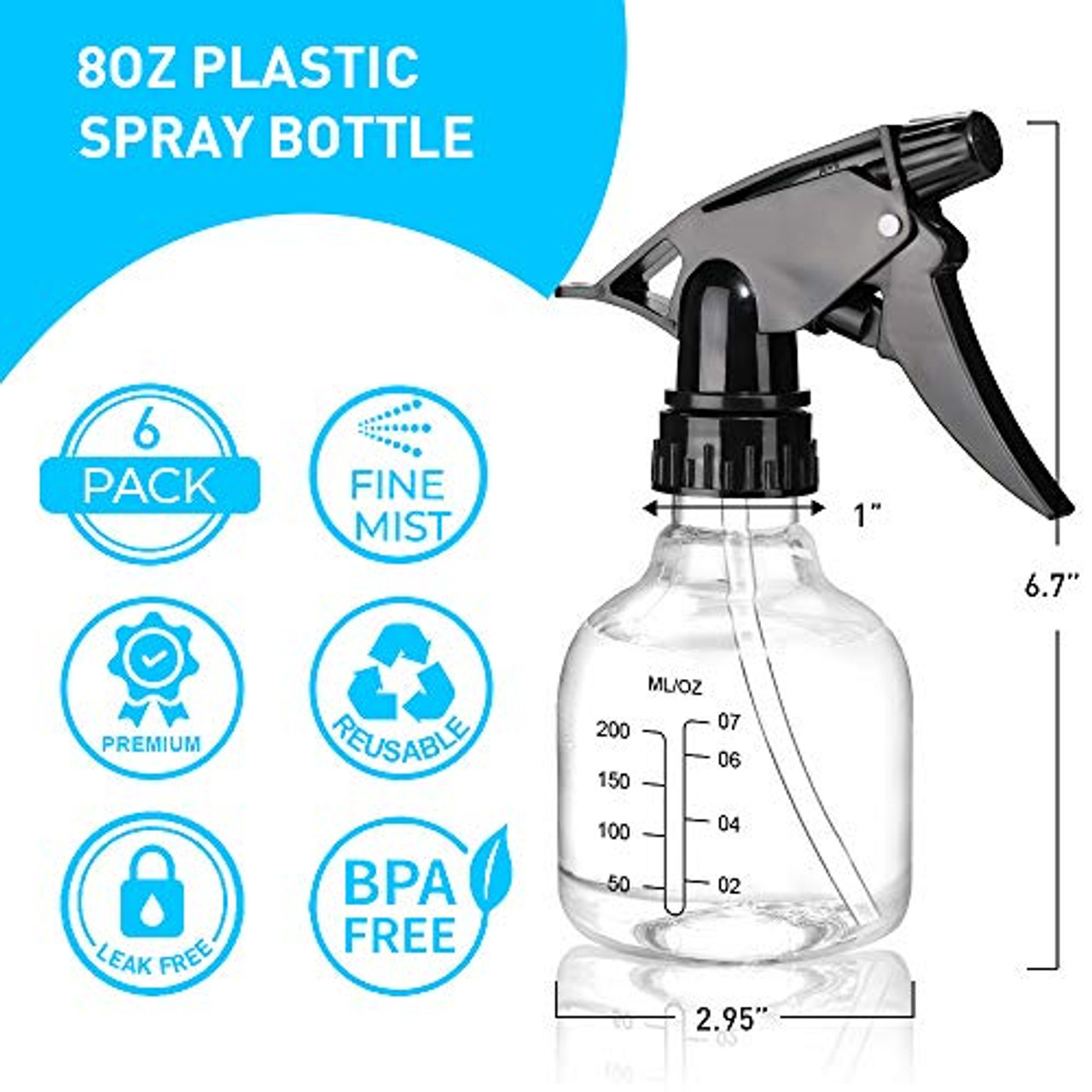 Eternal Moment Spray Bottle (4 Pack,16OZ), Adjustable Nozzle(Mist
