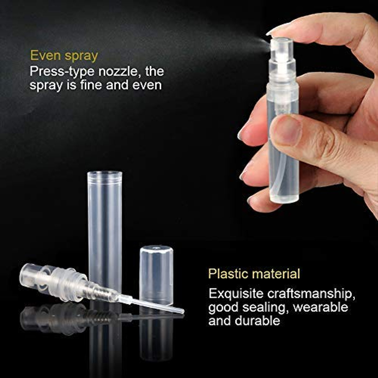 5-Pack 100ml Travel Spray Bottle Plastic Transparent Perfume Empty