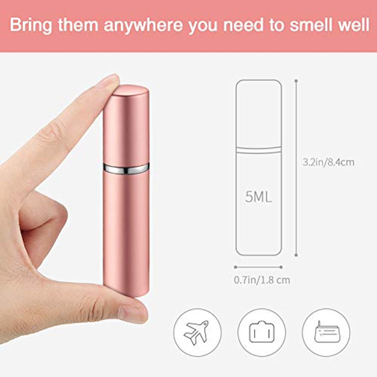 Travel Mini Perfume Refillable Atomizer Container, Portable Perfume Spray Bottle, Travel Perfume Scent Pump Case Fragrance Empty Spray Bottle for