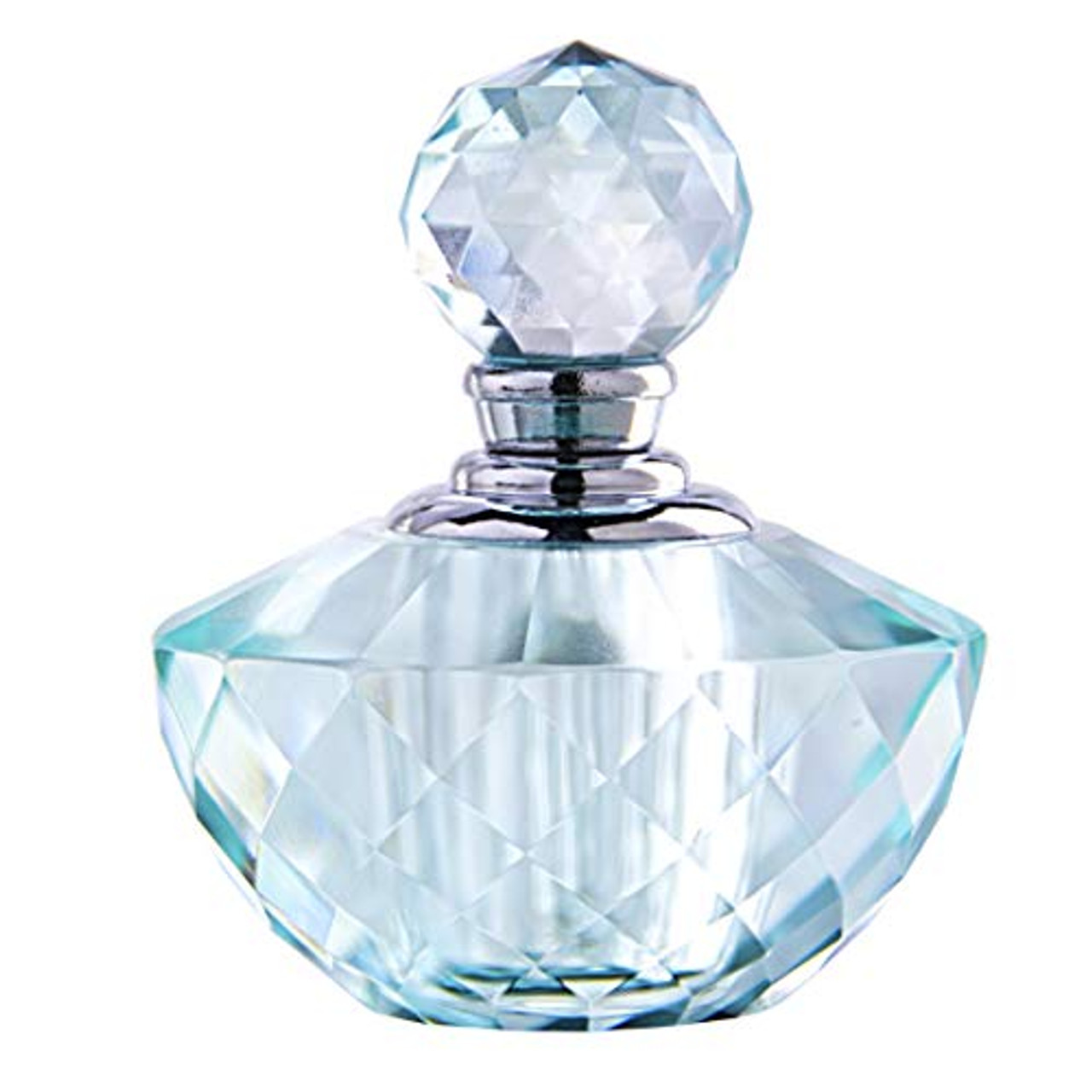 Refillable Empty Art Crystal Glass Perfume Bottle With White 