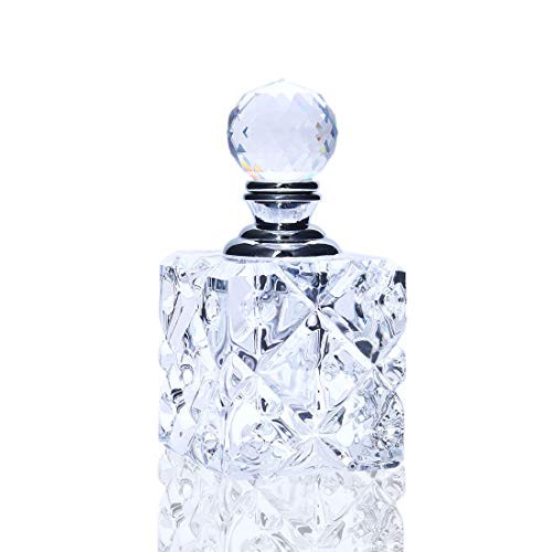 Clear Cubic Carved Decor Refillable Perfume Bottle