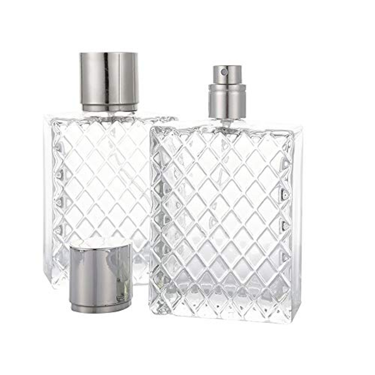 Refillable Empty Art Crystal Glass Perfume Bottle With White 